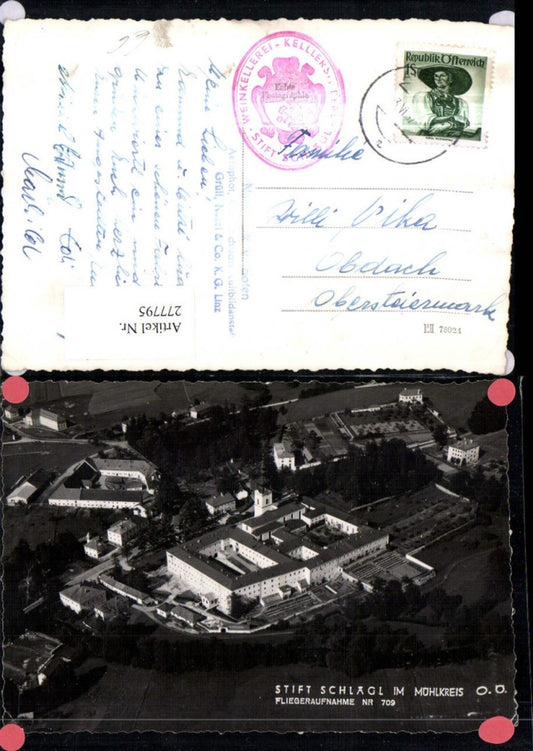 277795, Schlägl Abbey in the Mühlkreis district, aerial view 709