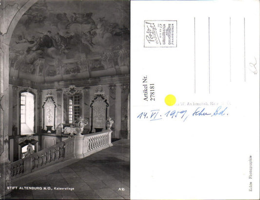 278181,Stift Altenburg Kaiserstiege Deckengemälde