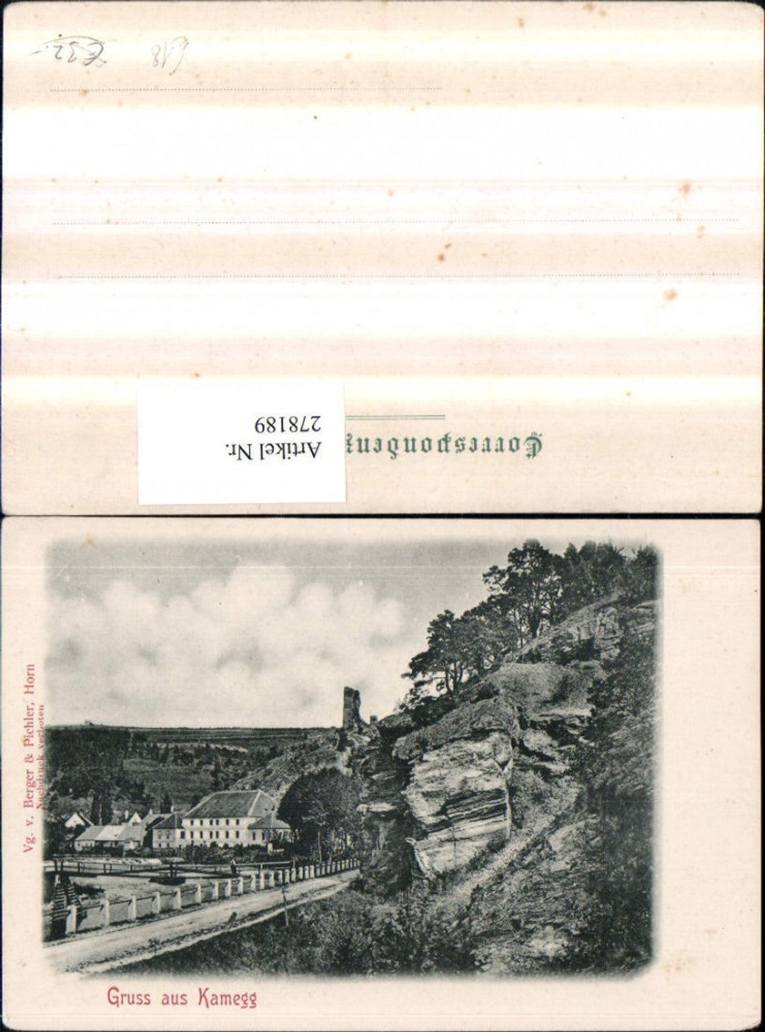 278189,Gruß aus Kamegg Teilansicht m. Ruine