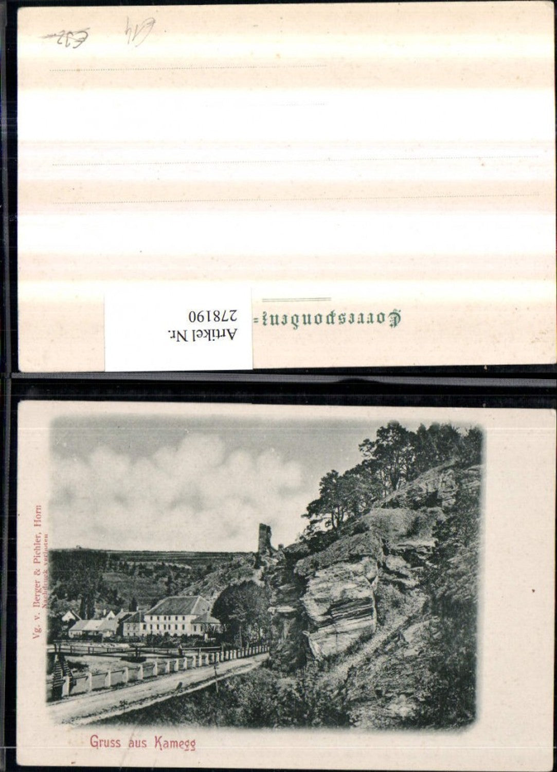278190,Gruß aus Kamegg Teilansicht m. Ruine