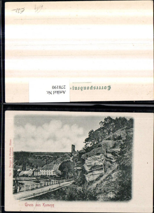 278190,Gruß aus Kamegg Teilansicht m. Ruine