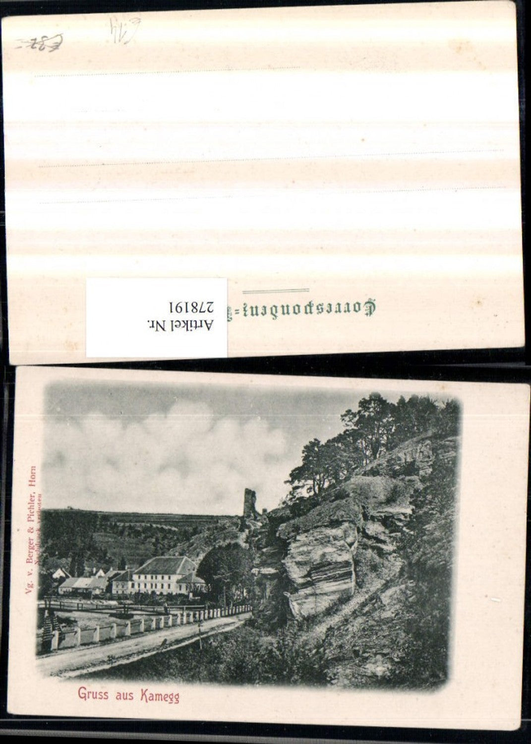 278191,Gruß aus Kamegg Teilansicht m. Ruine
