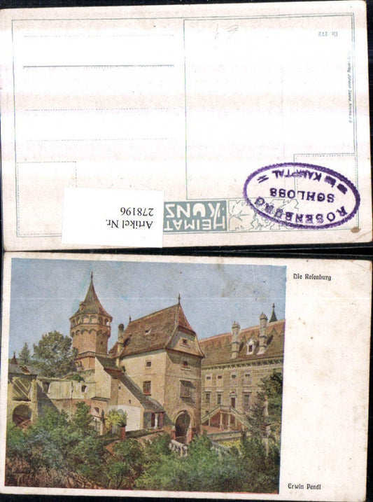 278196,Künstler AK Erwin Pendl die Rosenburg Schloss