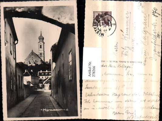 278266,Mistelbach Straßenansicht Blick zur Kirche