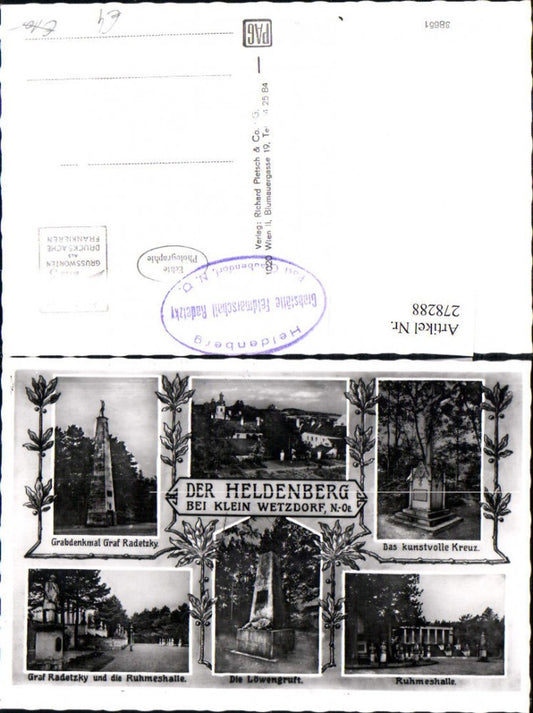 278288,Der Heldenberg b. Klein Wetzdorf Totale Grabdenkmäler Ruhmeshalle Mehrbildkarte