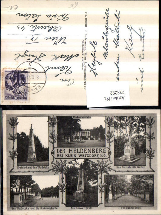 278292,Der Heldenberg b. Klein Wetzdorf Ruhmeshalle Grabdenkmal Habsburgerallee Mehrbildkarte