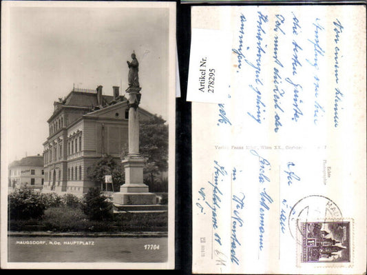 278295,Haugsdorf Hauptplatz Gasthof Gebäude Säule