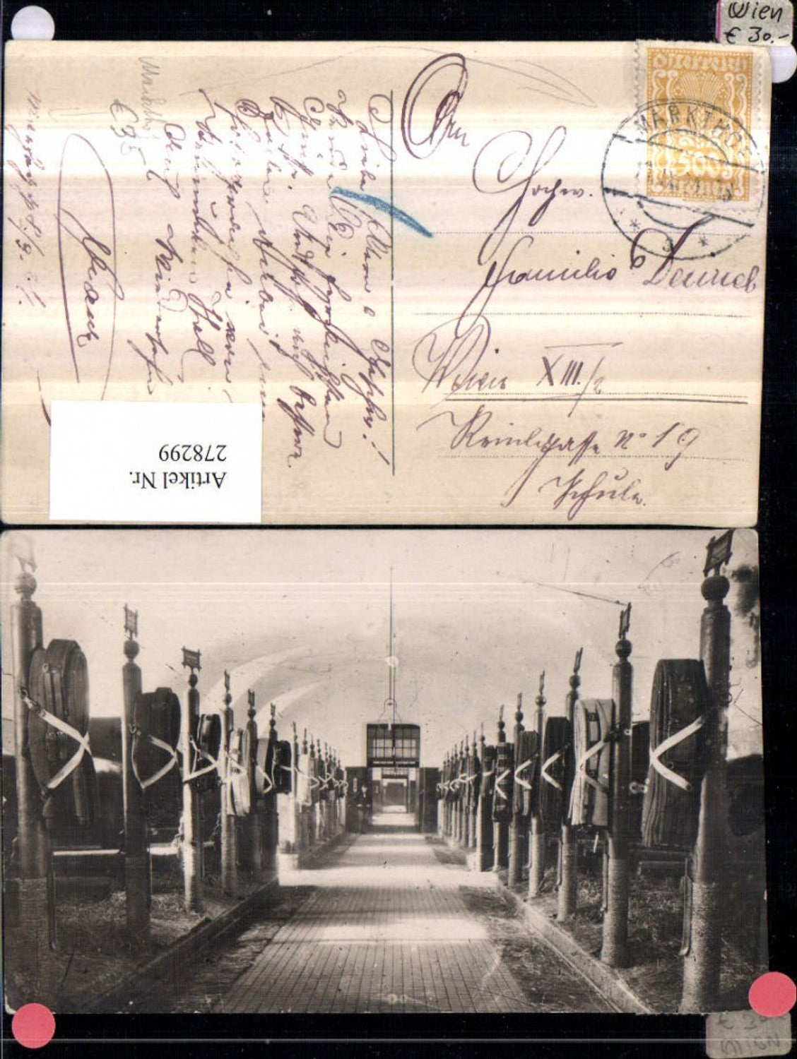 278299,Foto AK Markthof b. Engelhartstetten Pferdestall Stall