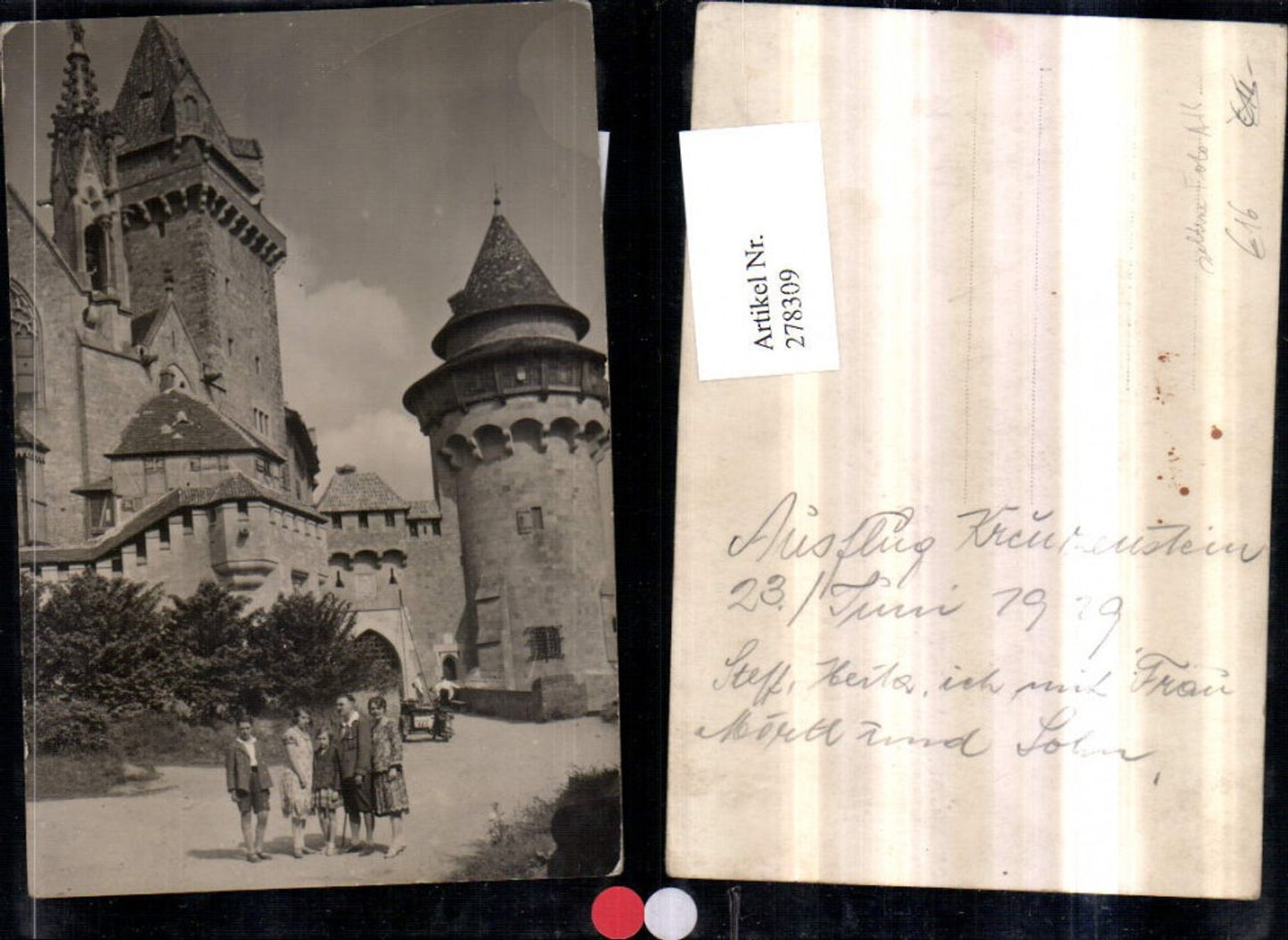 278309,Seltene Foto AK Burg Kreuzenstein b. Leobendorf Gruppenfoto 1929