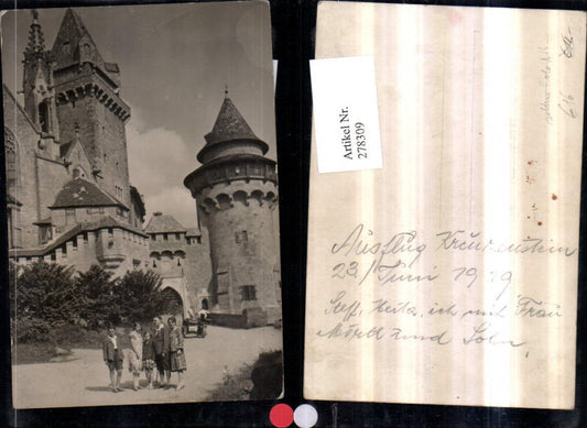 278309,Seltene Foto AK Burg Kreuzenstein b. Leobendorf Gruppenfoto 1929