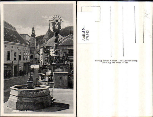 278343,Mödling b. Wien Hauptplatz Brunnen Pestsäule