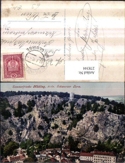 278344,Mödling Teilansicht Schwarzer Turm