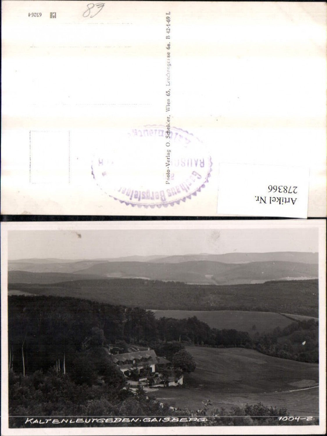 278366,Kaltenleutgeben Gasthaus Bergsteigerheim am Gaisberg