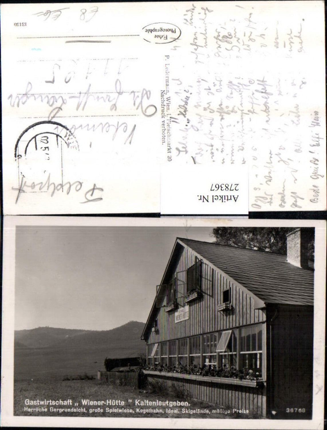 278367,Gastwirtschaft Wiener-Hütte in Kaltenleutgeben