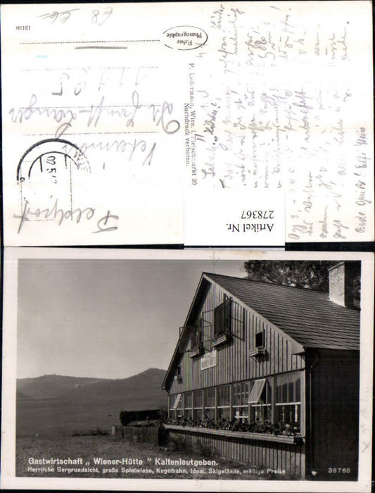 278367,Gastwirtschaft Wiener-Hütte in Kaltenleutgeben