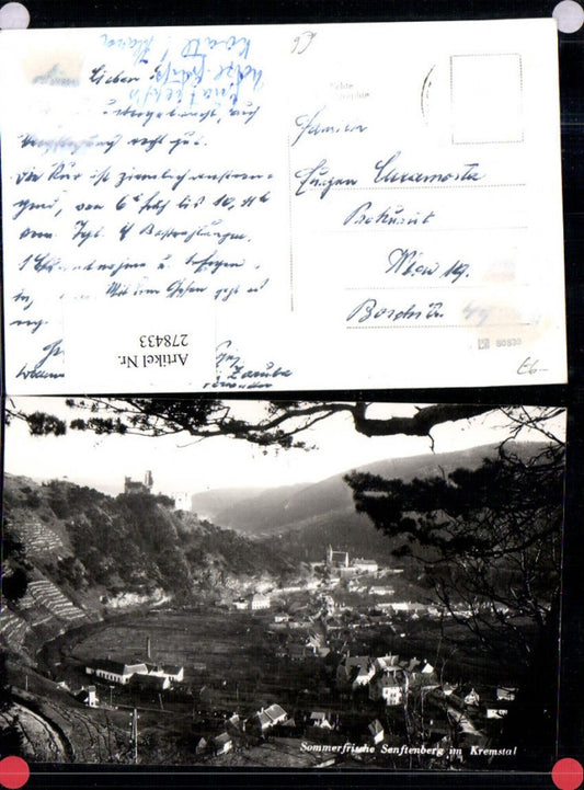 278433,Senftenberg im Kremstal Totale m. Burgruine