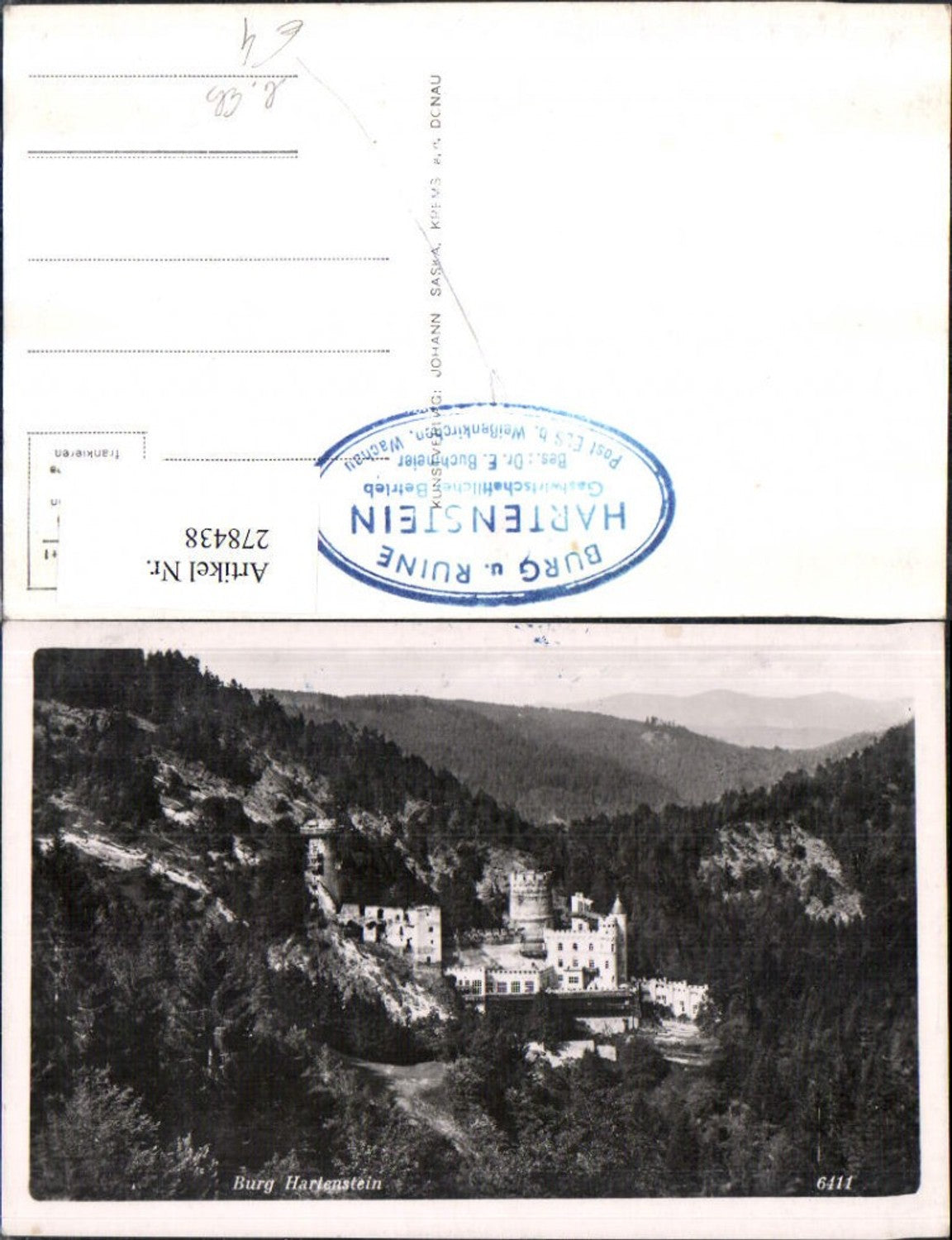 278438,Burg Hartenstein b. Els Weißenkirchen in d. Wachau