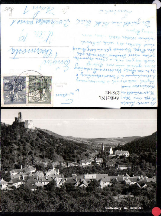 278442,Senftenberg im Kremstal Totale m. Burgruine