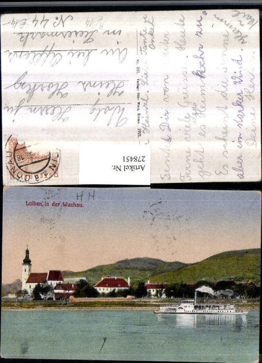278451,Loiben in d. Wachau Teilansicht Kirche Dampfer
