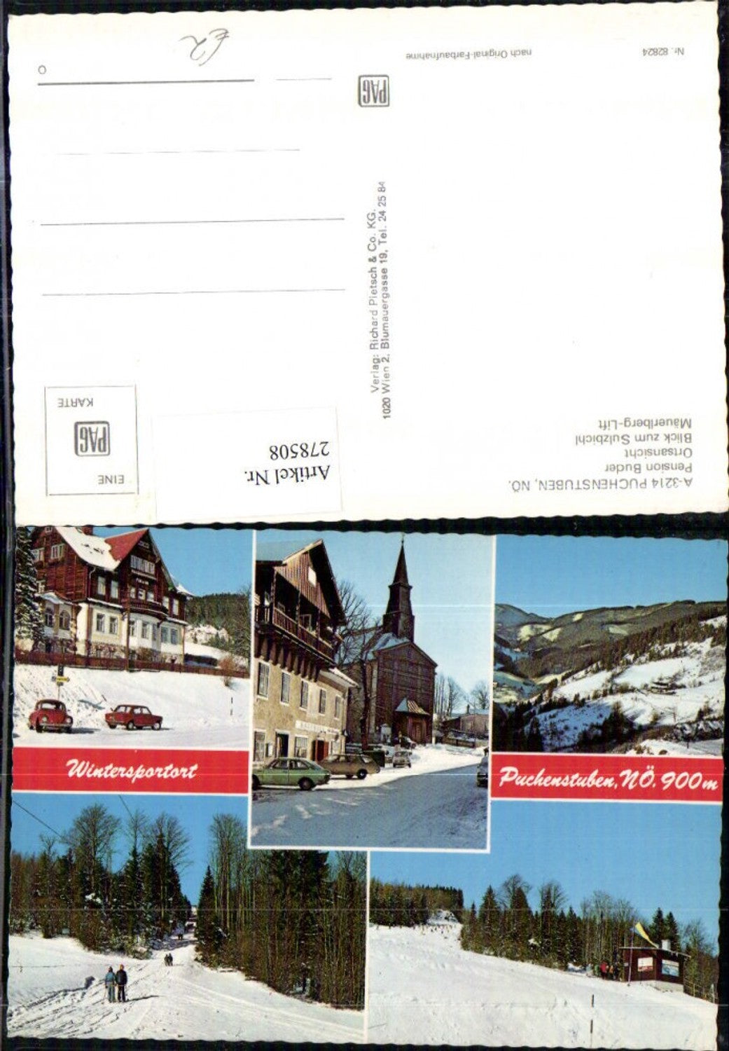 278508,Puchenstuben Totale Pension Buder Mäuerlberg-Lift Winterbilder Mehrbildkarte