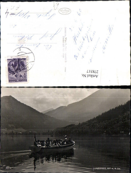 278517,Lunzersee See b. Lunz Motorboot Boot Bergkulisse