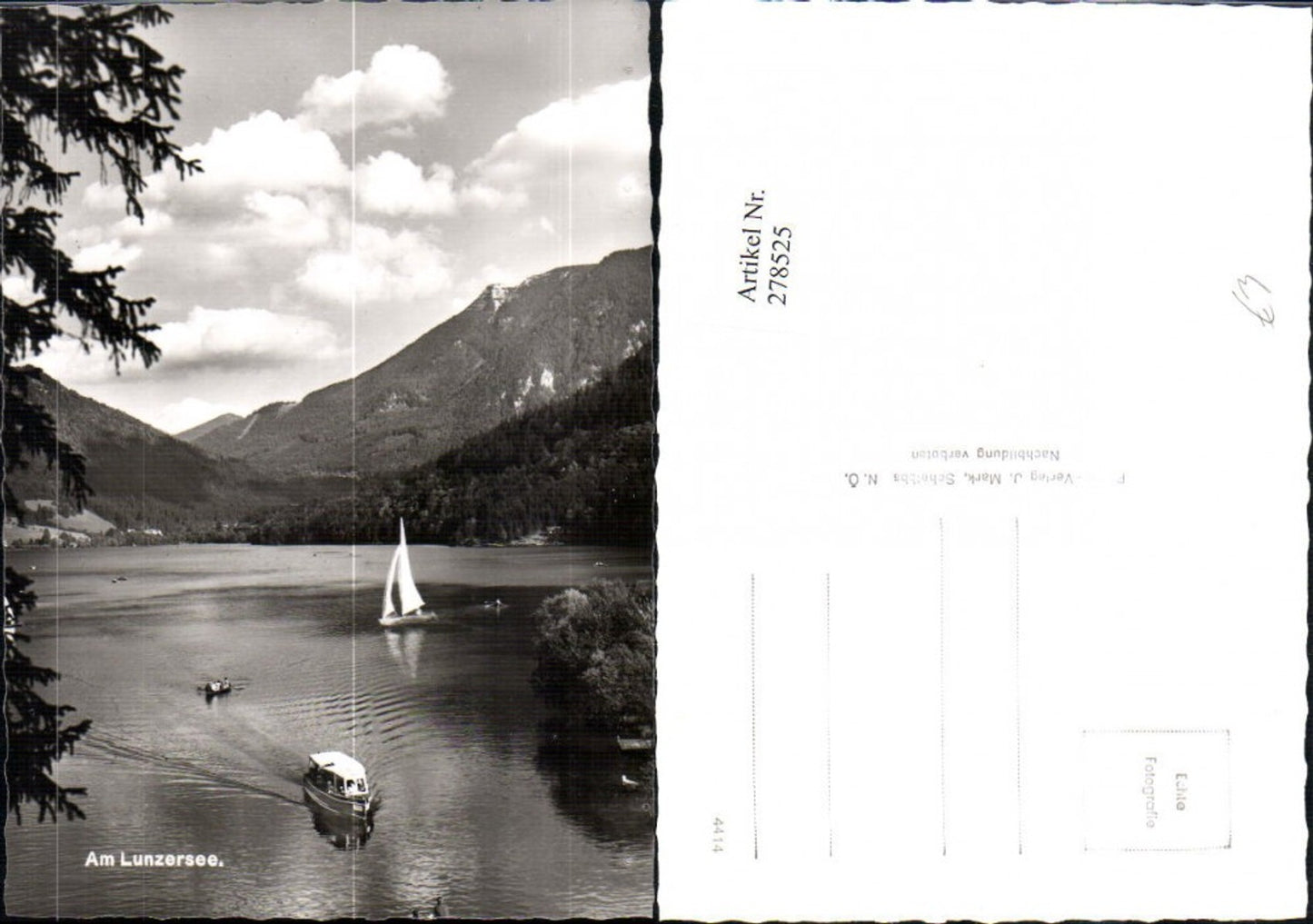 278525,Am Lunzersee See b. Lunz Boot Segelboot Bergkulisse