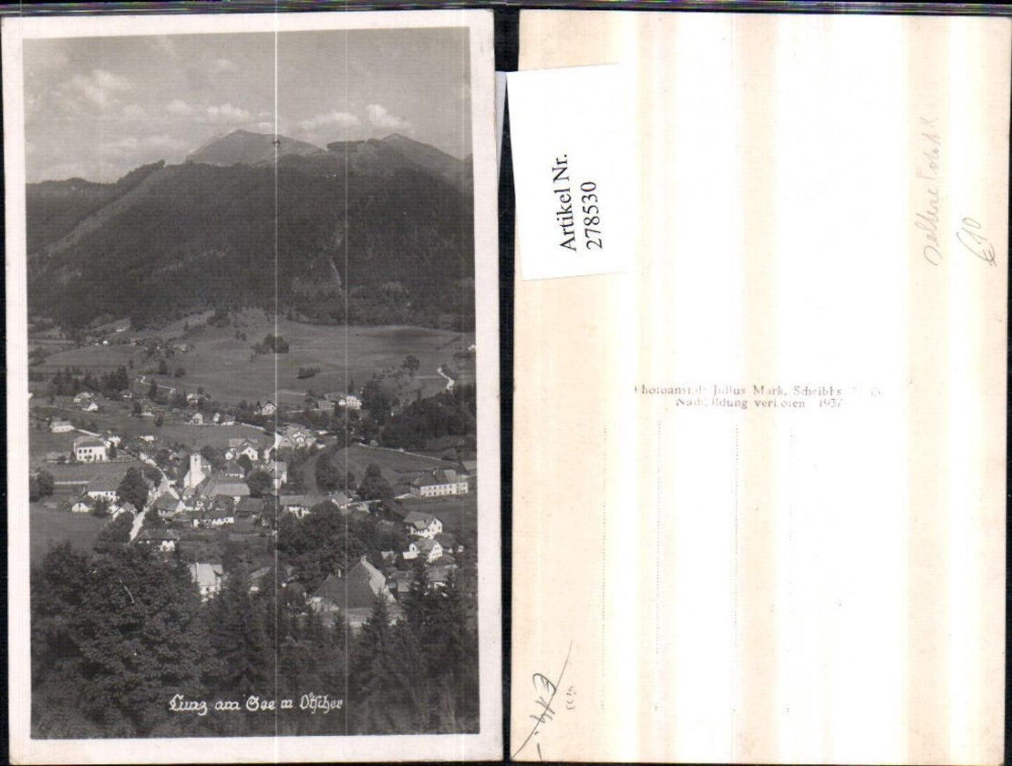 278530,Seltene Foto AK Lunz am See Totale m. Ötscher