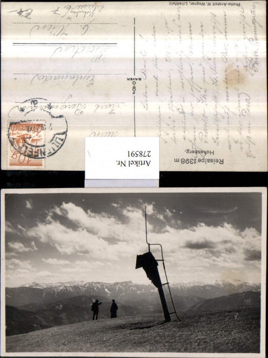 278591,Reisalpe Hohenberg b. Lilienfeld Wegkreuz Bergkulisse