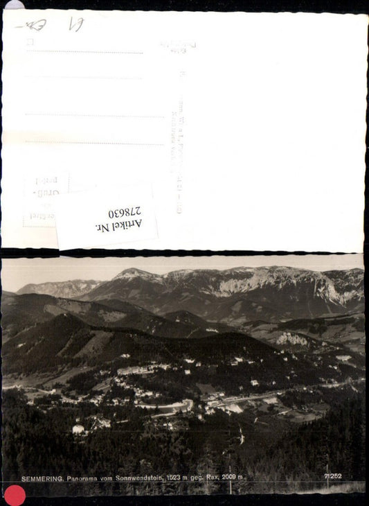 278630,Semmering Totale Panorama vom Sonnwendstein geg. Rax Bergkulisse