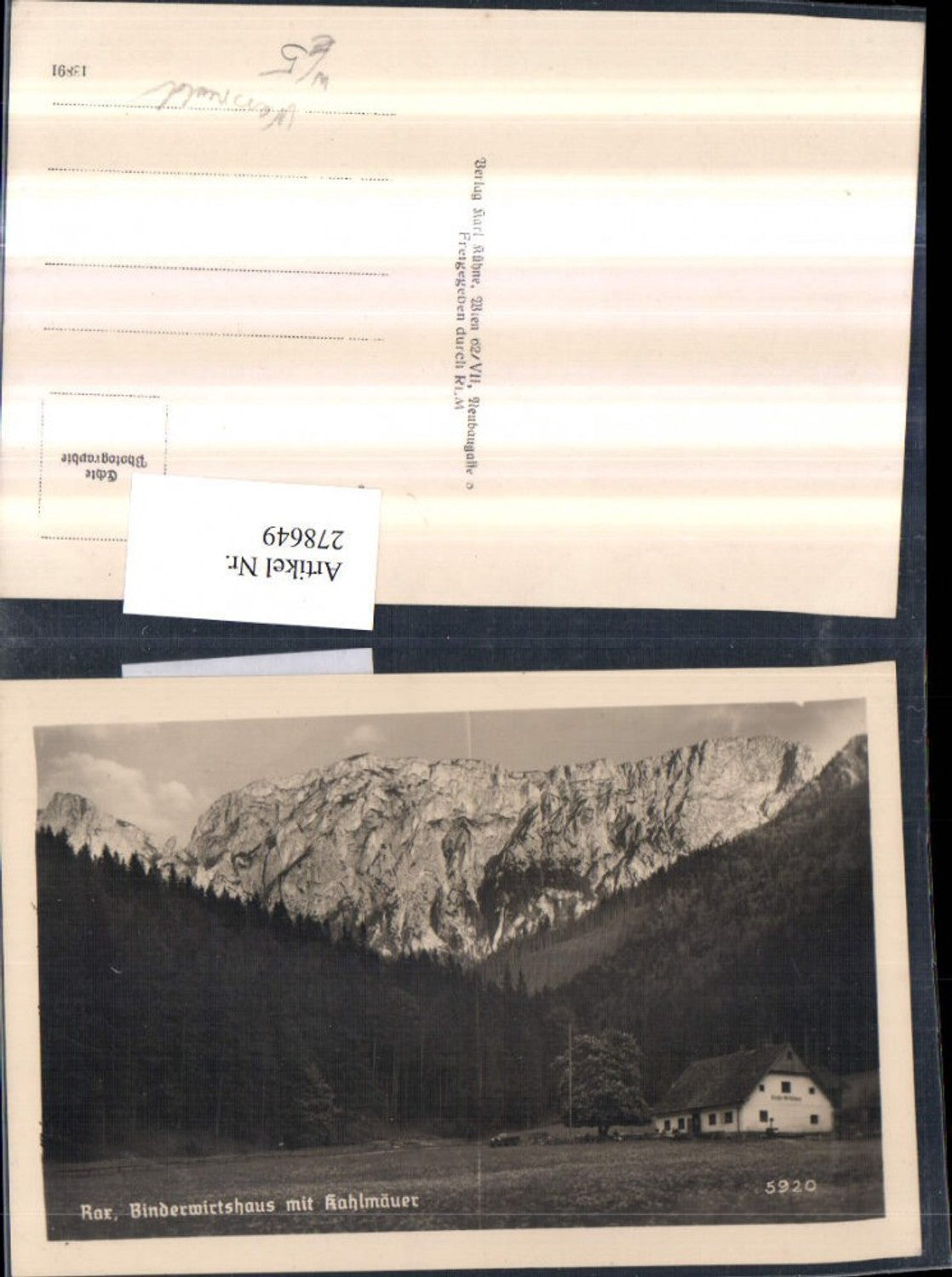 278649,Rax Binderwirtshaus m. Kahlmäuer Bergkulisse b. Naßwald Schwarzau im Gebirge