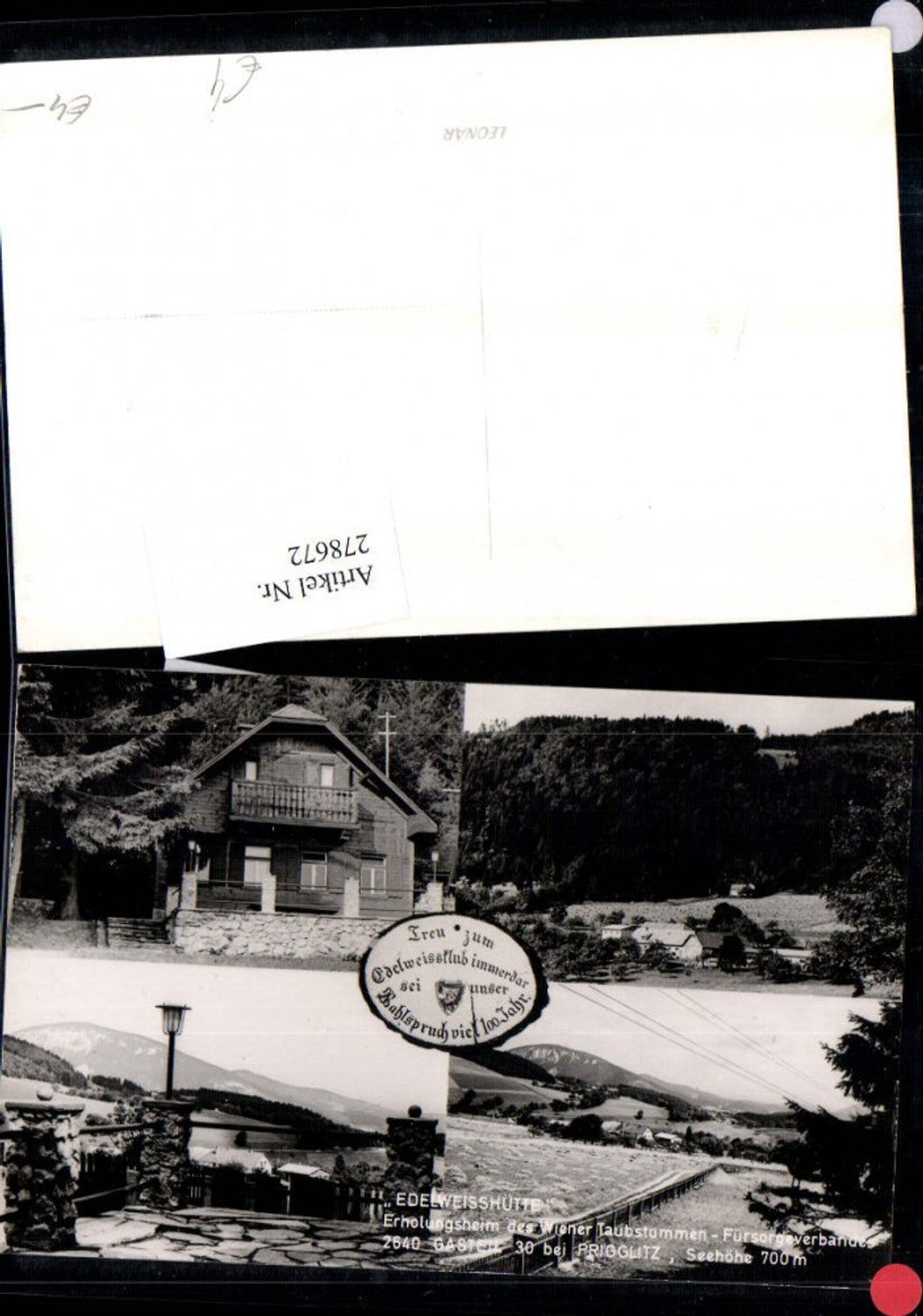 278672,Edelweißhütte Erholungsheim b. Prigglitz Mehrbildkarte