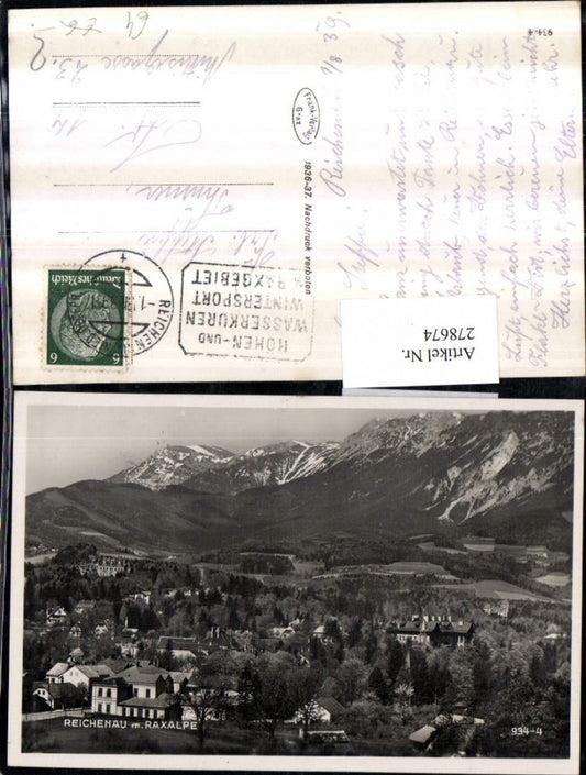 278674,Reichenau an d. Rax Totale m. Raxalpe Bergkulisse