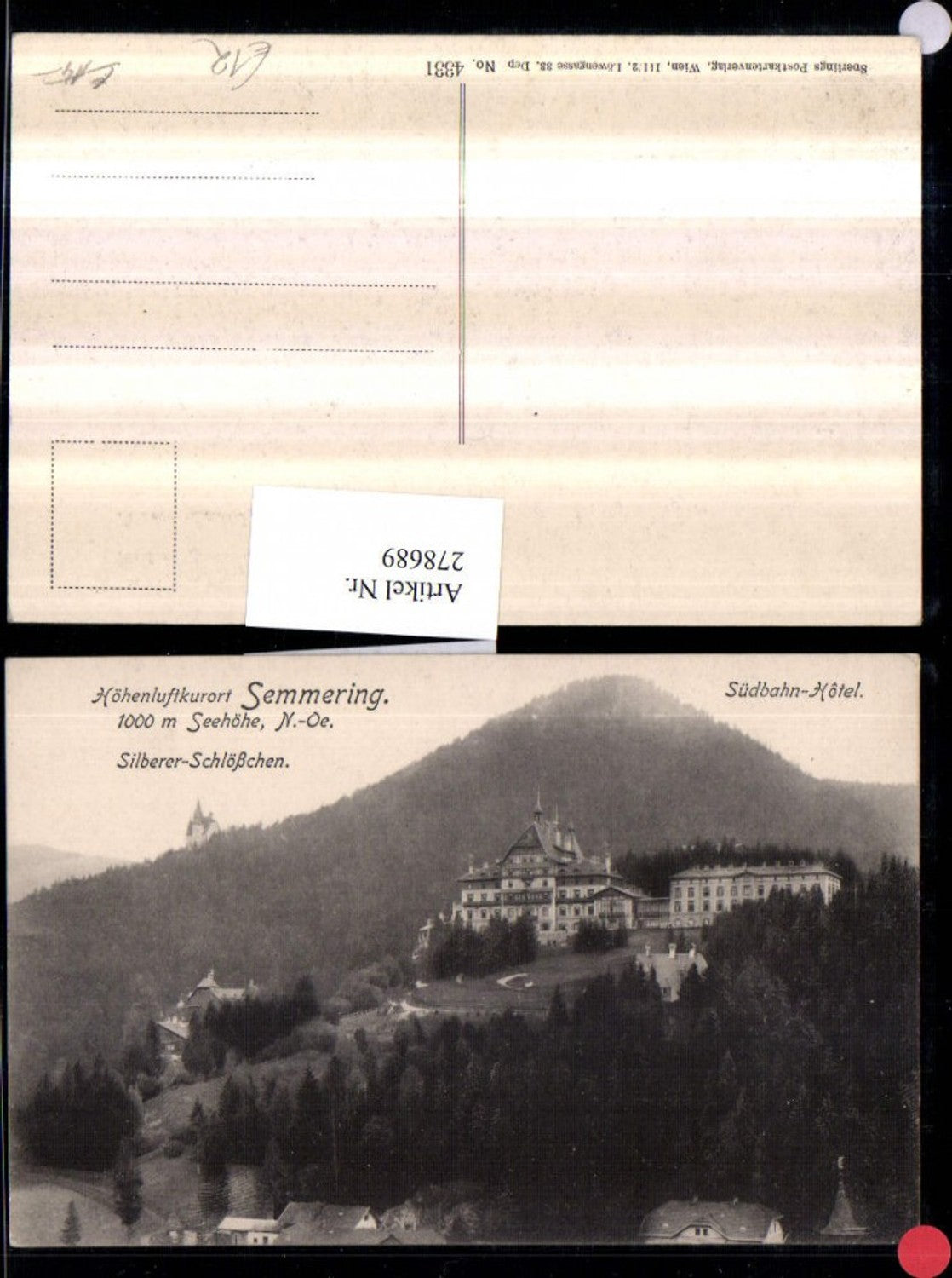 278689,Semmering Südbahn-Hotel u. Silberer-Schlösschen pub Sperling 4331
