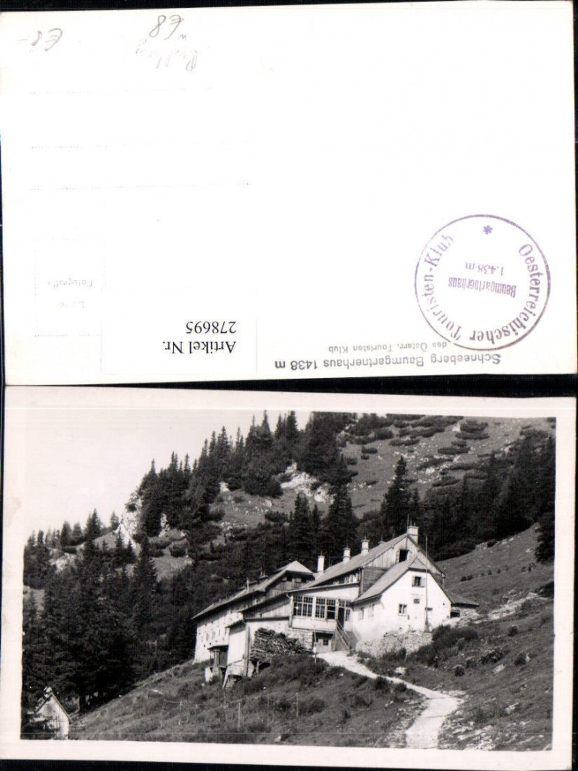278695,Schneeberg Baumgartnerhaus b. Puchberg