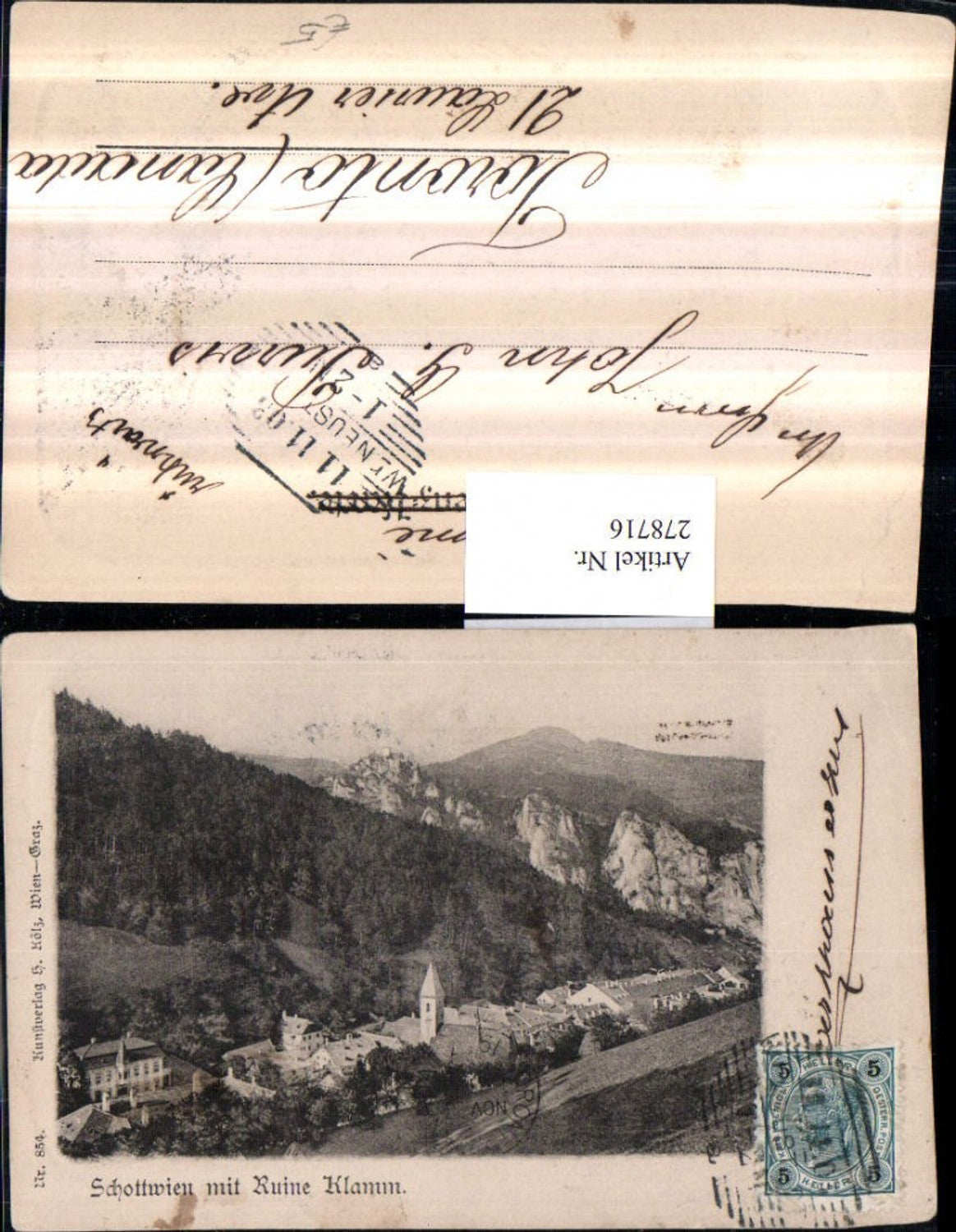 278716,Schottwien Totale m. Ruine Klamm
