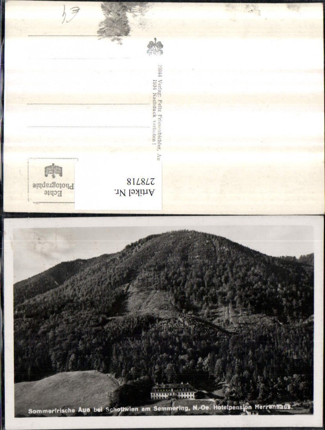 278718,Aue b. Schottwien am Semmering Hotelpension Herrenhaus