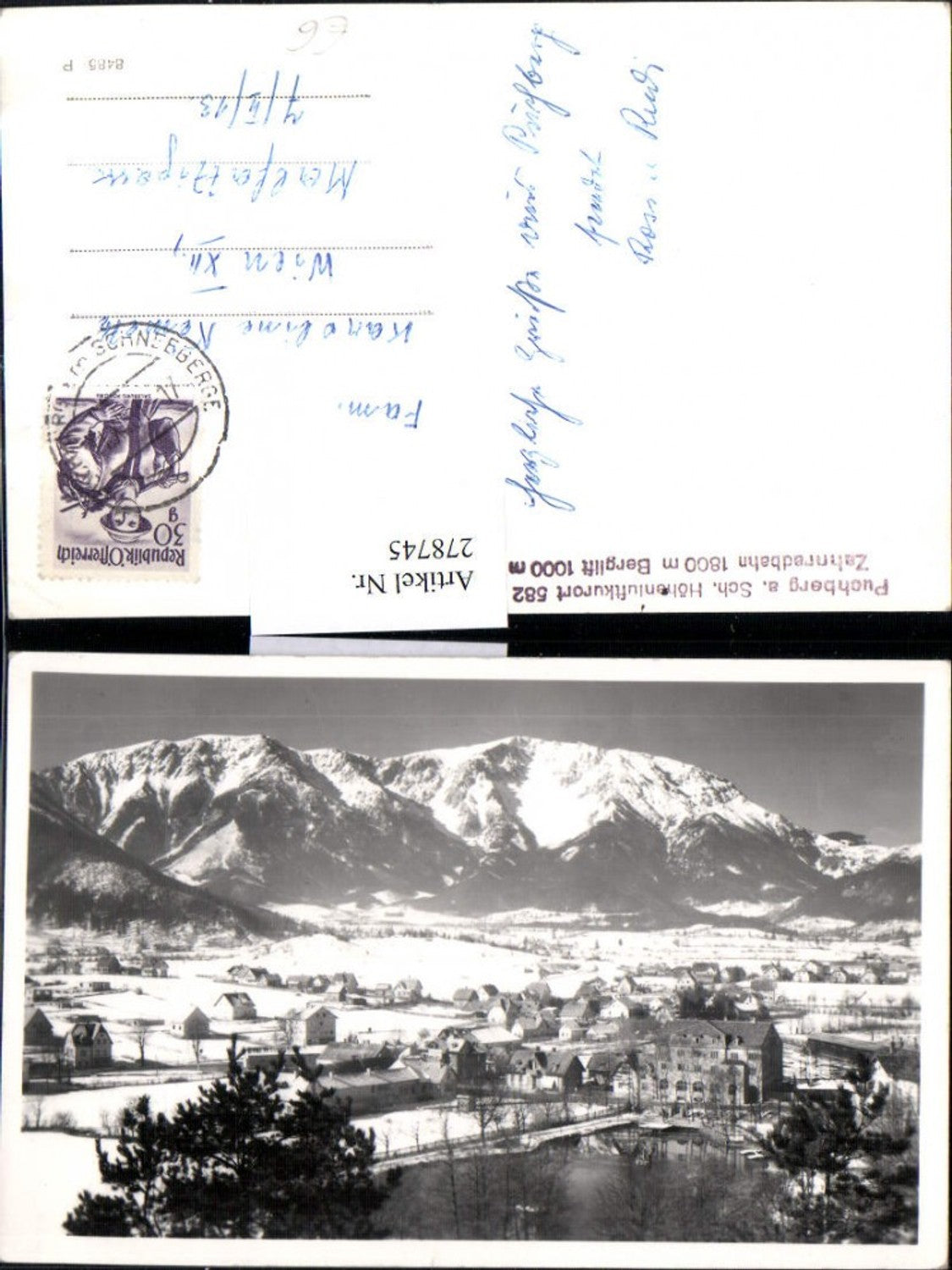 278745,Puchberg am Schneeberg Totale Bergkulisse Winterbild