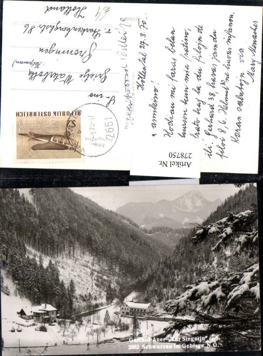 278750,Schwarzau im Gebirge Gasthof Auer zur Singerin Winterbild