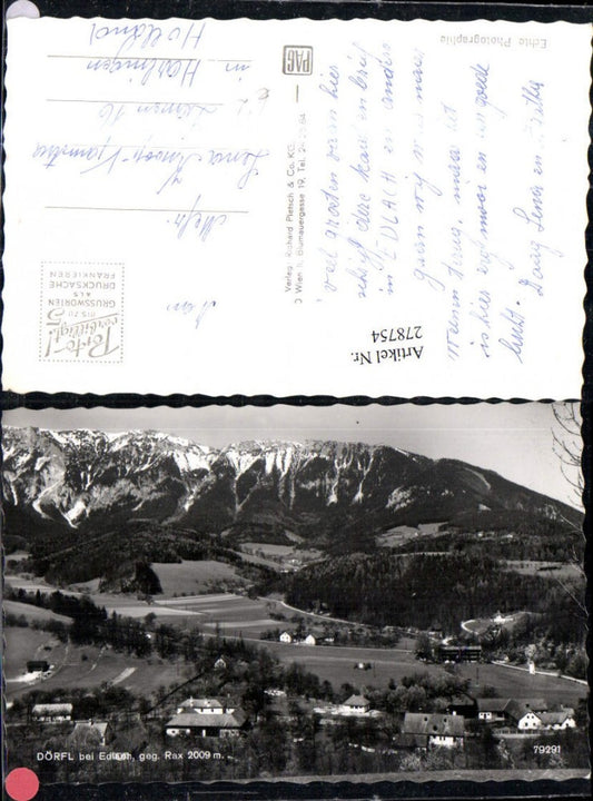 278754,Dörfl b. Edlach Totale geg. Rax Bergkulisse