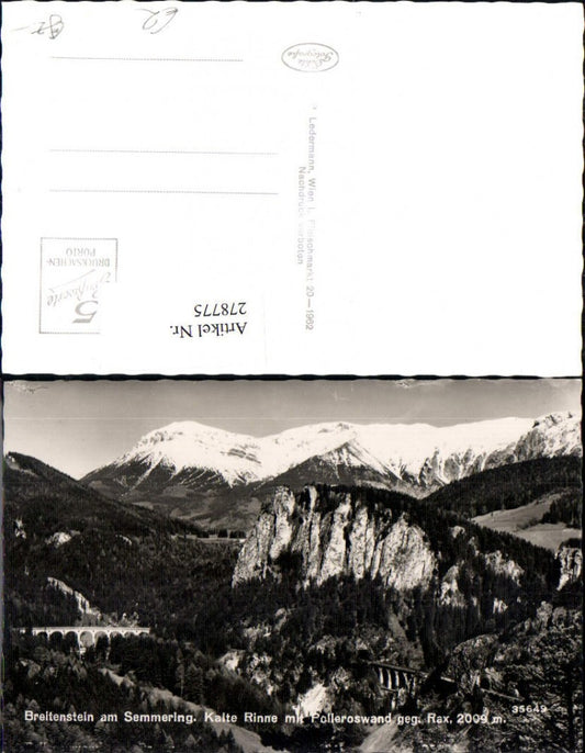 278775,Breitenstein am Semmering Kalte Rinne m. Polleroswand geg. Rax Viadukt Bergkulisse