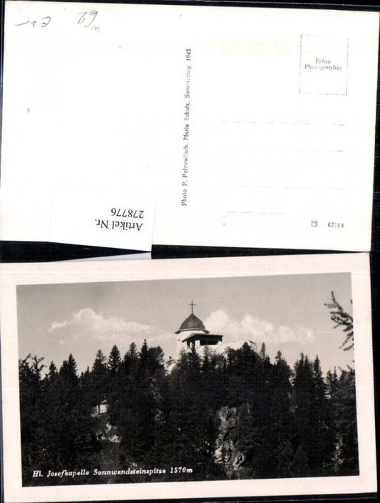 278776,Hl. Josefkapelle Kapelle auf d. Sonnwendsteinspitze b. Semmering