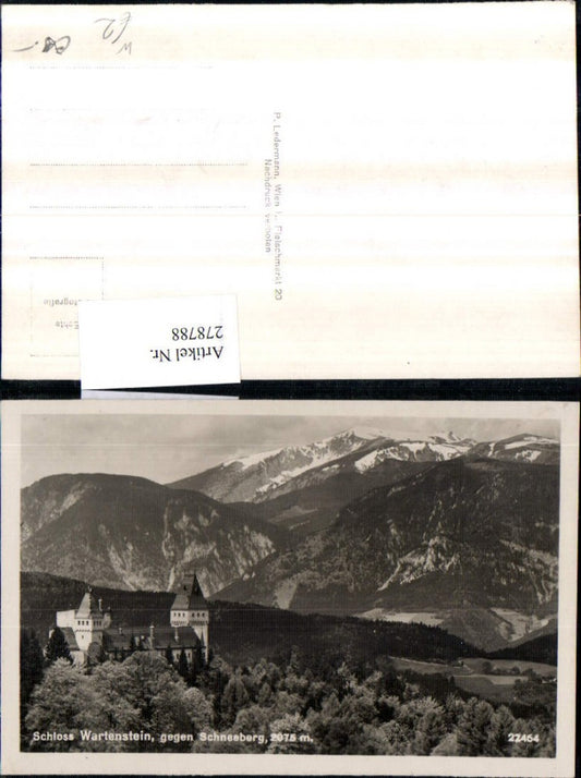 278788,Schloss Wartenstein geg. Schneeberg Bergkulisse b. Gloggnitz