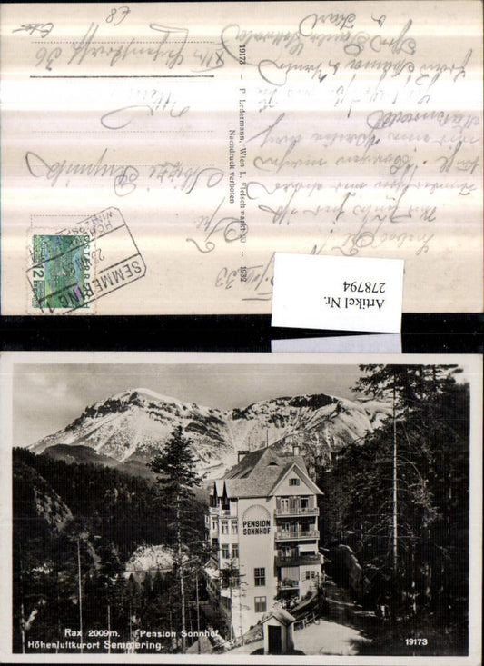278794,Semmering Pension Sonnhof geg. Rax Bergkulisse