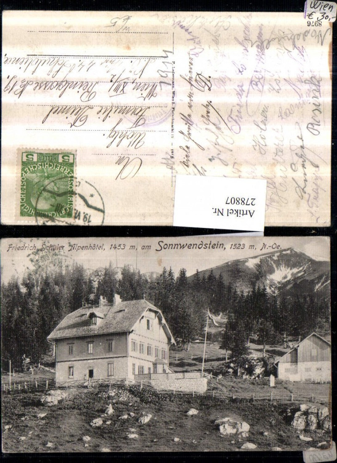 278807,Friedrich Schüler Alpenhotel am Sonnwendstein b. Semmering