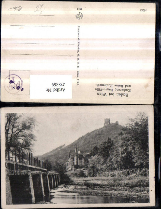 278869,Baden b. Wien Erzherzog Eugen-Villa u. Ruine Rauheneck pub Kilophot 16013