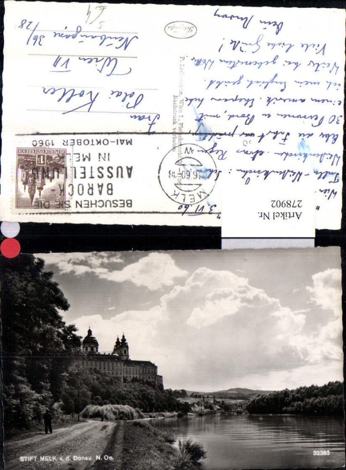 278902,Stift Melk an d. Donau Partie Barock-Ausstellung 1960 Stempel