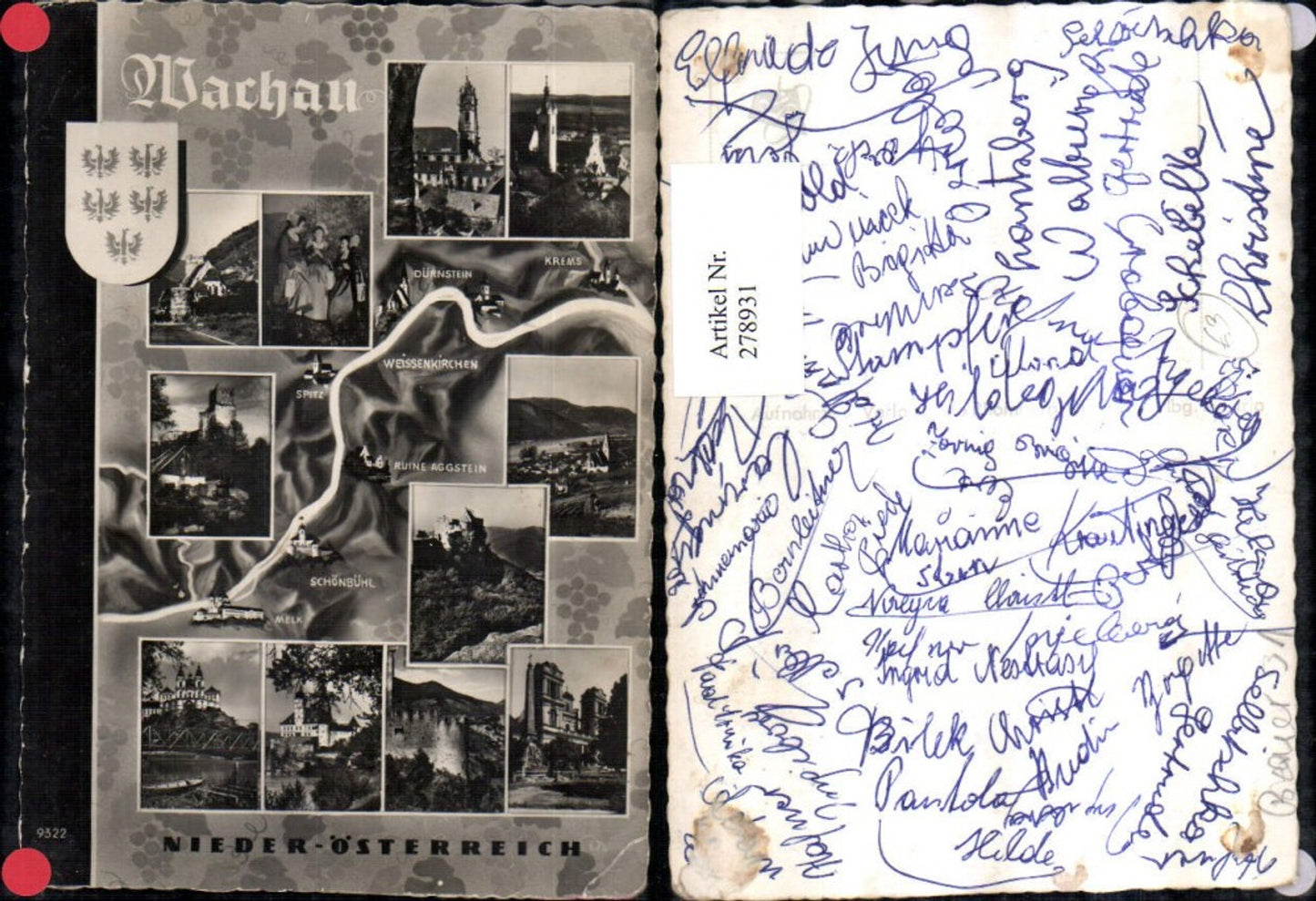 278931,Wachau Krems Dürnstein Spitz Ruine Aggstein Schönbühel Melk Mehrbildkarte