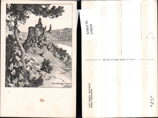 278934,Künstler AK Ulf Seidl Wachau Ruine Dürnstein
