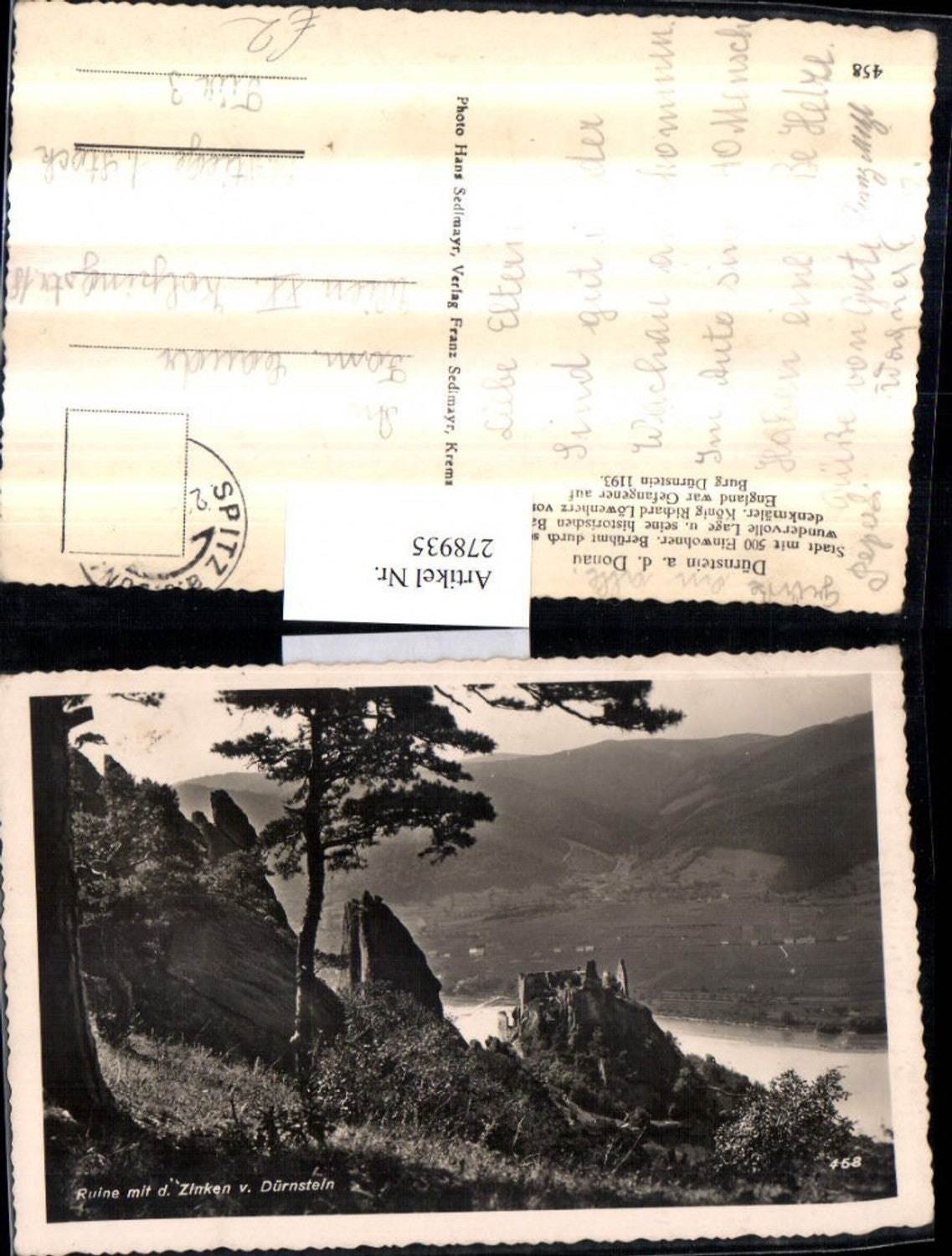 278935,Dürnstein an d. Donau Ruine m. d. Zinken