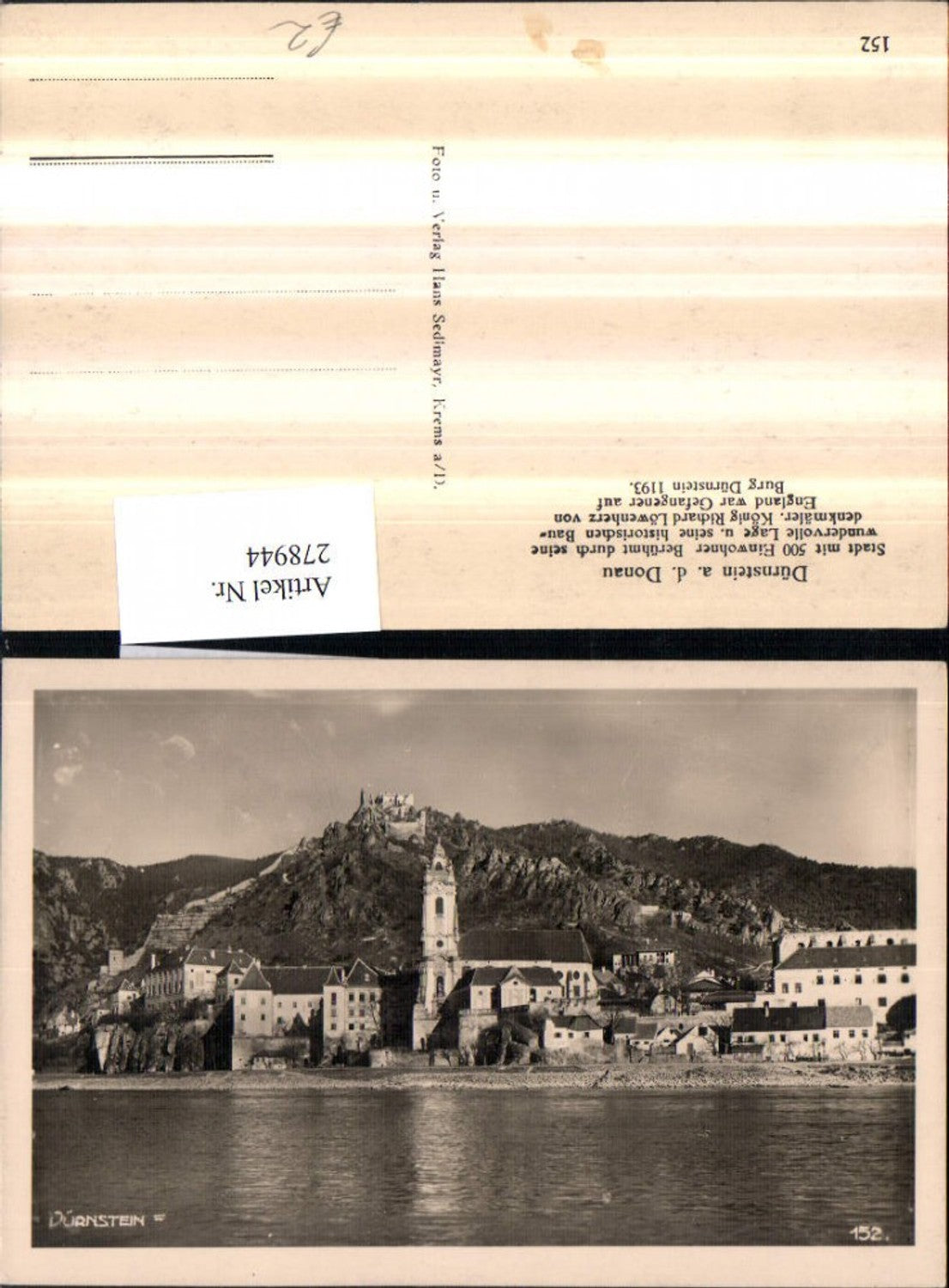 278944,Dürnstein an d. Donau Totale m. Ruine